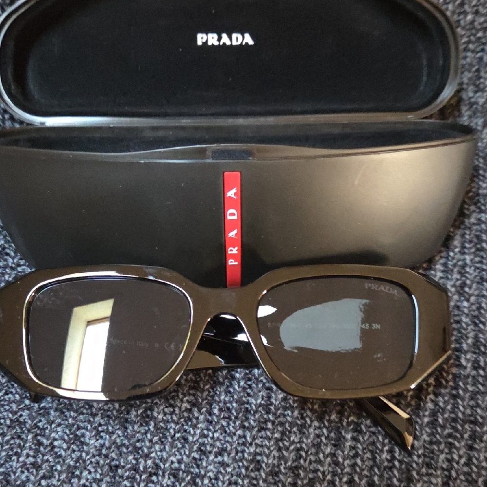 Prada Black Rectangular Sunglasses - image 1